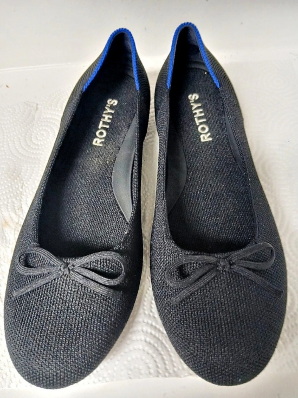 Rothy's The Ballet Flat Bow Ballet Flats Black US 7